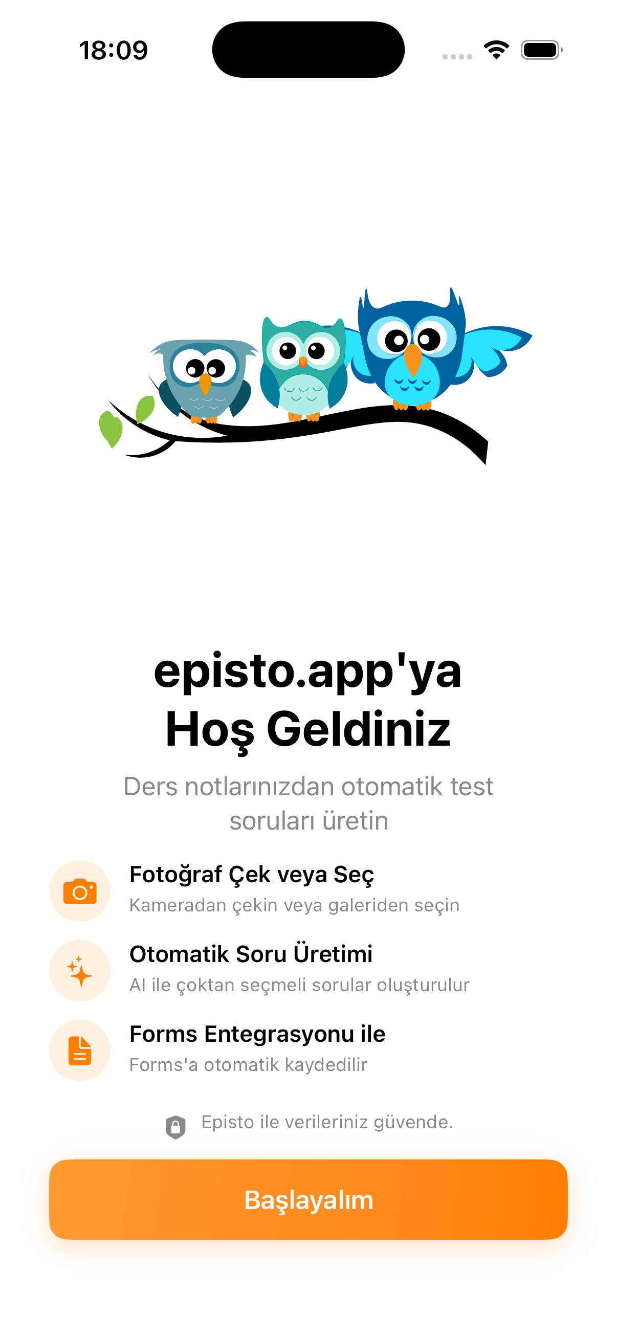 Episto App Welcome Screen